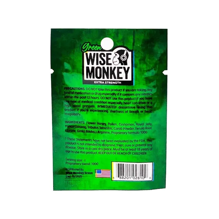 Vibrators Wise Monkey Wise Monkey Green Jelly Sachet 1pk