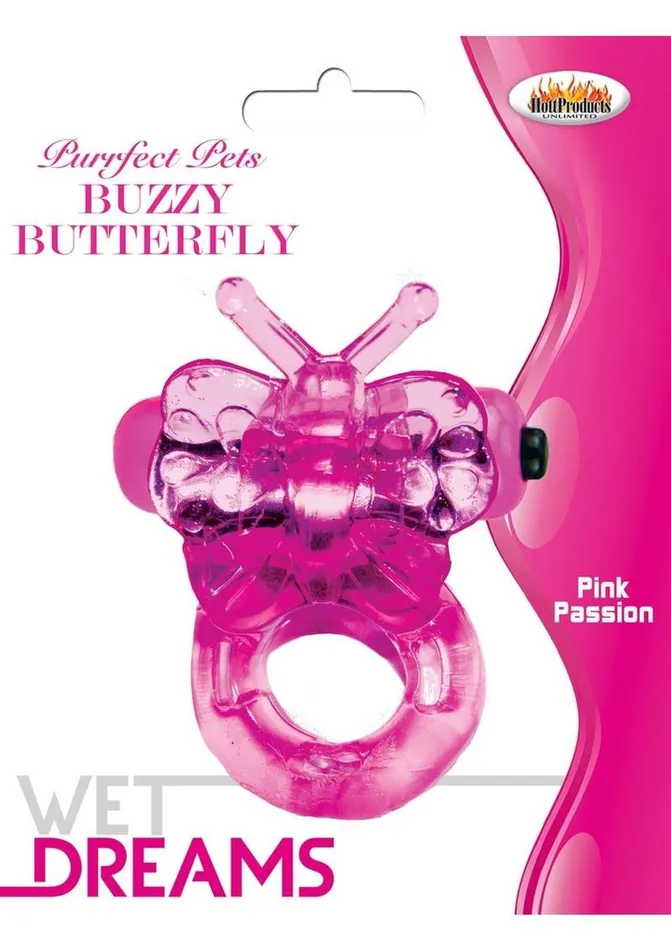 Wet Dreams Female Sex Toys Purrfect Pets Buzzy Butterfly Silicone Stimulator with Vibrating Bullet