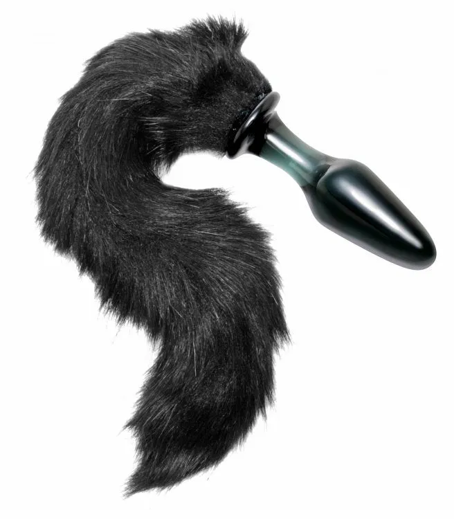 Anal Tailz Midnight Fox Glass Plug W Tail XR Brands