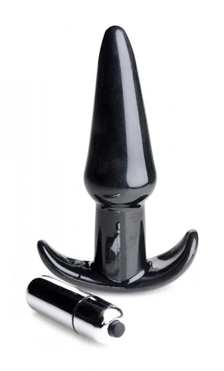 Anal XR Brands Frisky Thrilling Noir Smooth Vibrating Anal Plug in Black