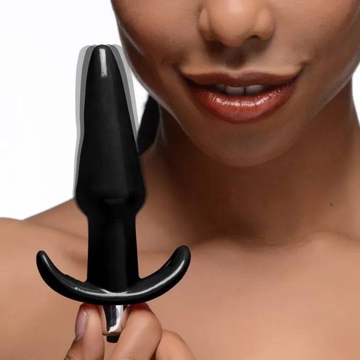 Anal XR Brands Frisky Thrilling Noir Smooth Vibrating Anal Plug in Black