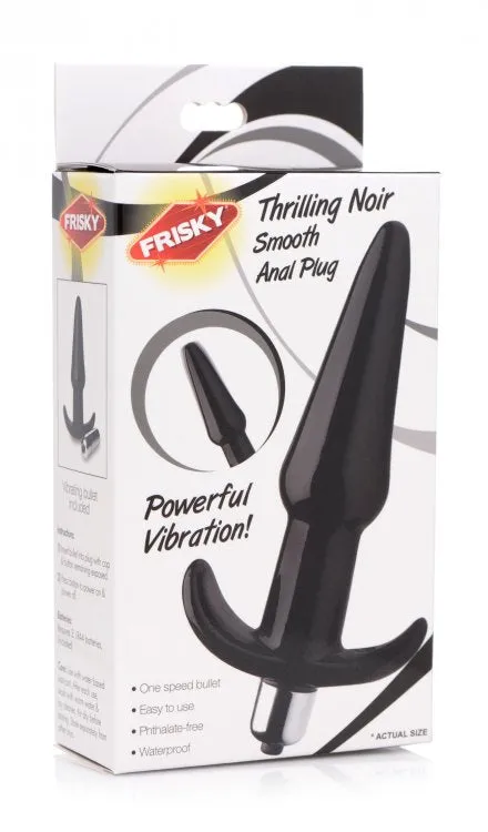 Anal XR Brands Frisky Thrilling Noir Smooth Vibrating Anal Plug in Black