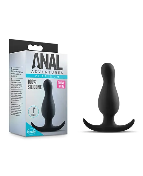 Blush Novelties Anal Adventures Platinum Curve Plug Black Anal