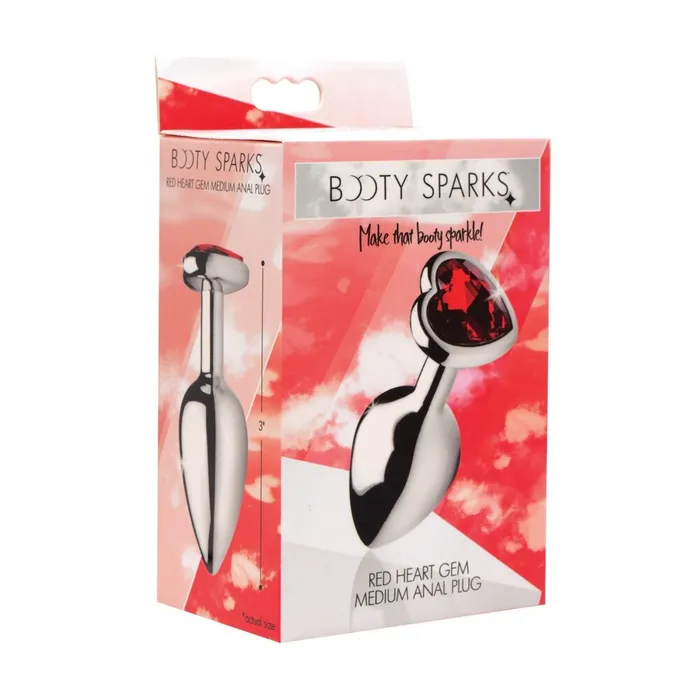 Booty Sparks Red Heart Anal Plug Medium XR Brands Male Sex Toys