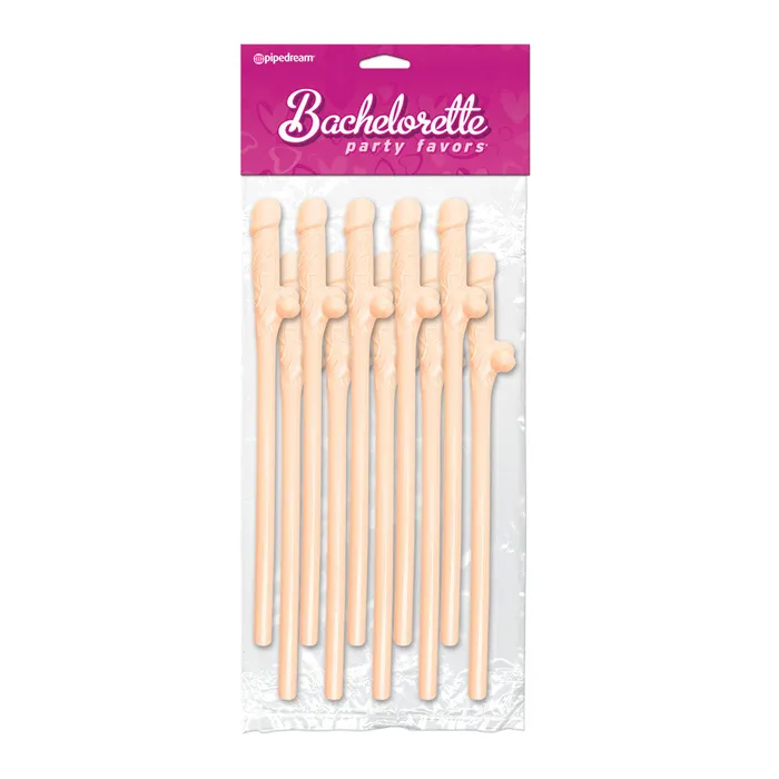 Dildos Pipedream Bachelorette Party Favours Pecker Straws Flesh 10 Pack