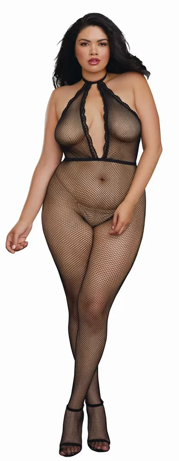 Dreamgirl Bodystockings Playsuits Bodystocking Queen Size Black