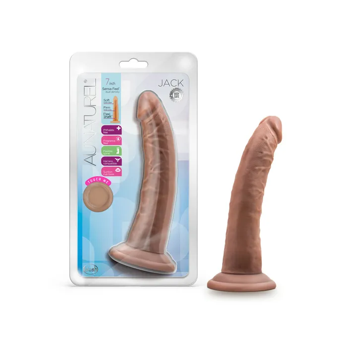 Female Sex Toys Blush Novelties Au Naturel Jack 7in Dildo Mocha