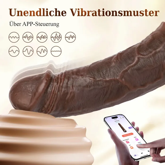 Female Sex Toys Electric Vibrator Realistic Dildo Sleeve Ring Mit APP SchwarzHautfarbe xeoxhoneyde