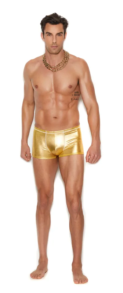 Female Sex Toys Elegant Moments Mens Gold Lame Boxer Brief Smallmedium Gold