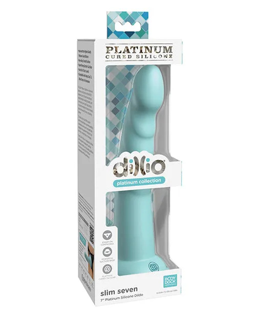 Female Sex Toys Pipedream Products Dillio Platinum 7in Slim Seven Teal