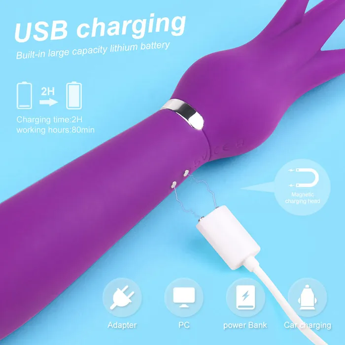 Female Sex Toys SQUID Rechargeable Tickler Vibrator 9 Speeds Shande