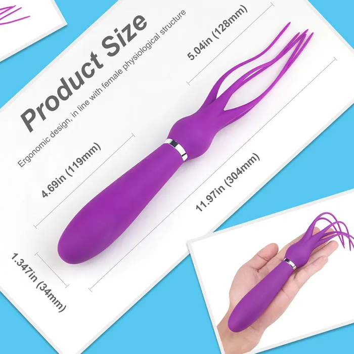 Female Sex Toys SQUID Rechargeable Tickler Vibrator 9 Speeds Shande