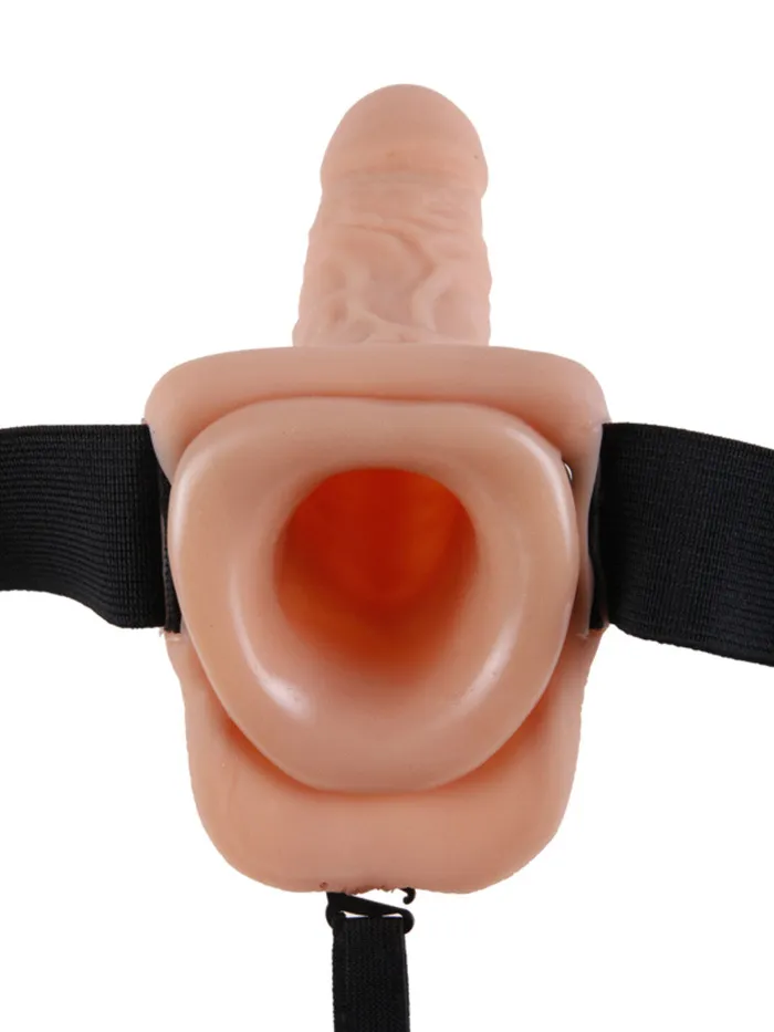 FETISH FANTASY SERIES 7 VIBRATING HOLLOW STRAPON WITH BALLS FLESH FETISH FANTASY Female Sex Toys