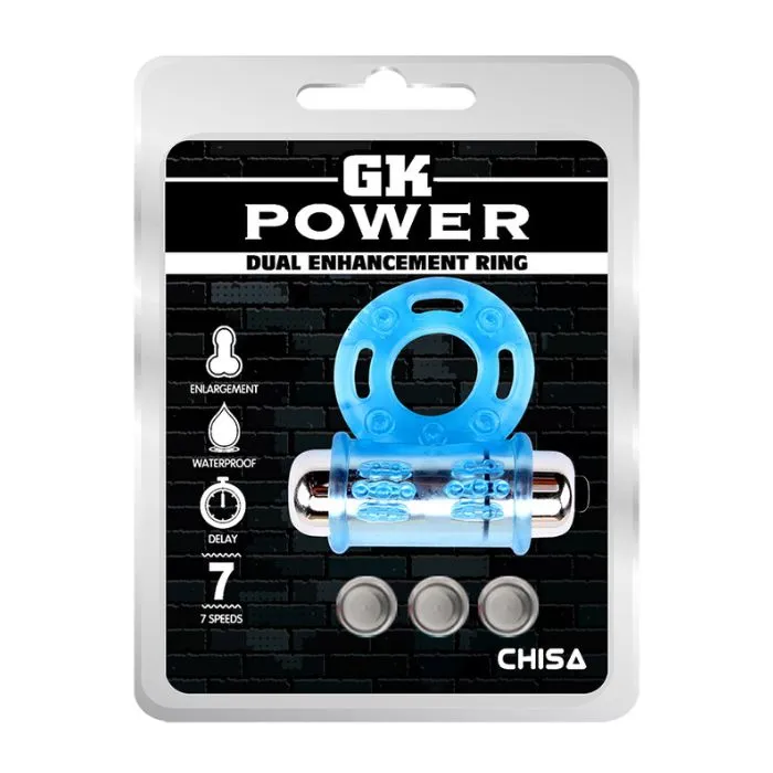 GK Power Vibrating Cock Ring Blue PAG Male Sex Toys