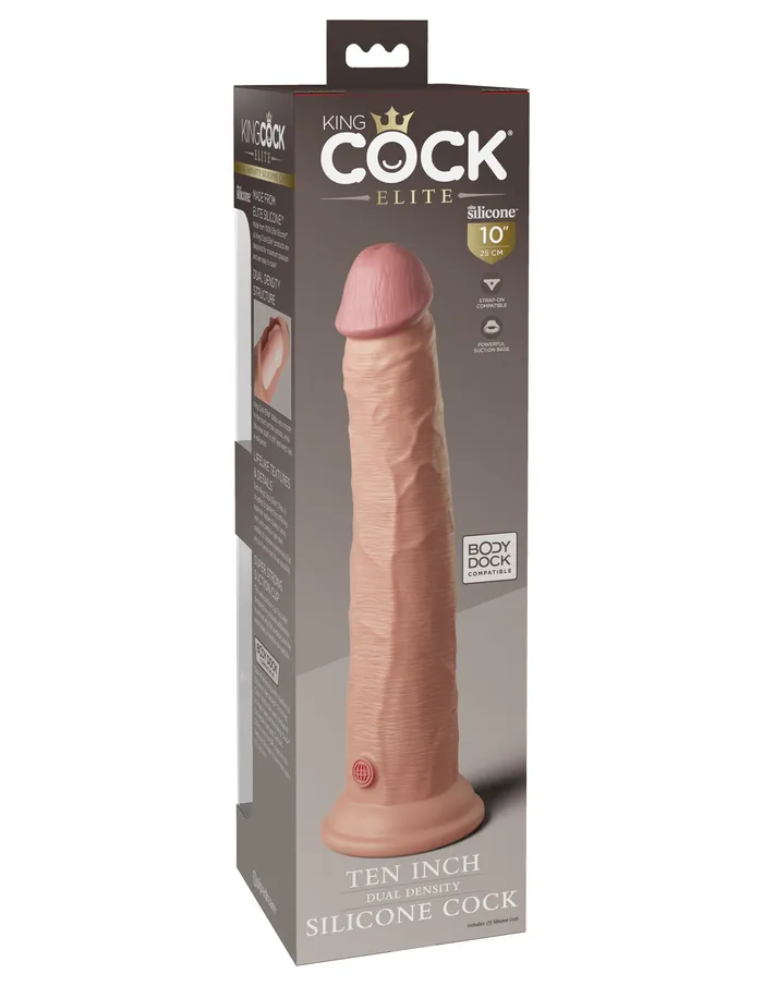 King Cock Elite 10 In Dual Density Light Pipedream Products Dildos