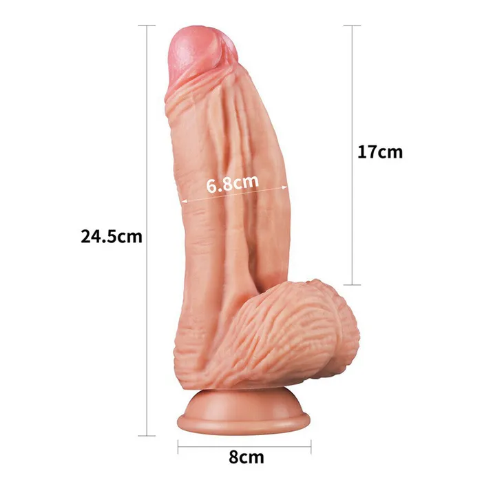 Lovetoy 10 Inch Dual Layered Silicone Cock Lovetoy Dildos