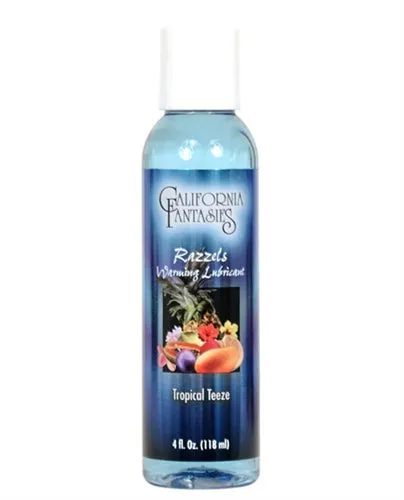 Lubricants California Fantasies Razzels Warming Lubricant Tropical Teeze 4 Oz Bottle