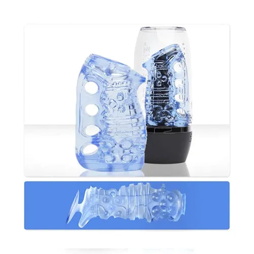 Male Sex Toys Fleshlight Fleshskins Grip Blue Ice With Case