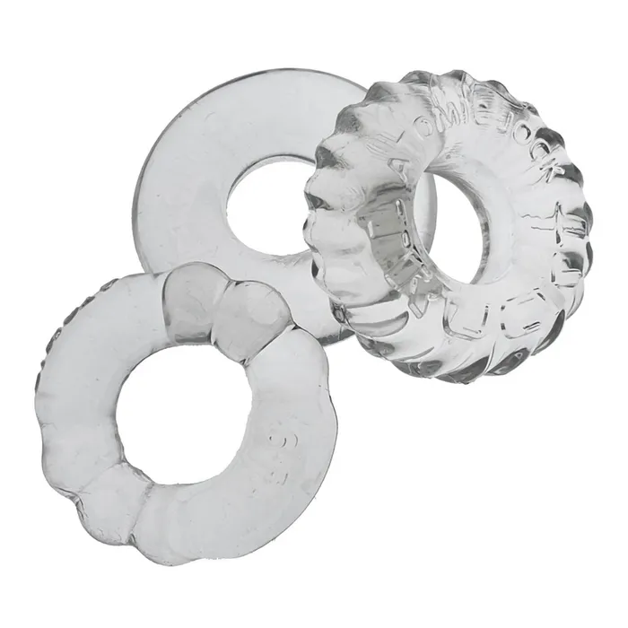 Male Sex Toys Oxballs Oxballs Bonemaker Cock Ring Set Clear 3 Pieces