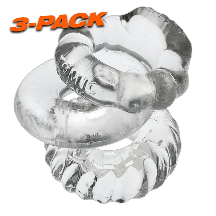 Male Sex Toys Oxballs Oxballs Bonemaker Cock Ring Set Clear 3 Pieces