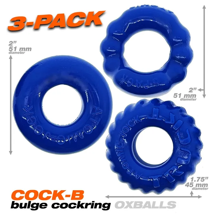 Male Sex Toys Oxballs Oxballs Bonemaker Cock Ring Set Clear 3 Pieces