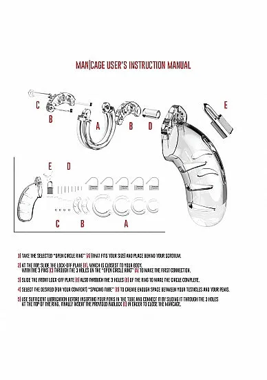 Mancage Chastity 45in Transparent Model 04 SHOTS AMERICA Male Sex Toys