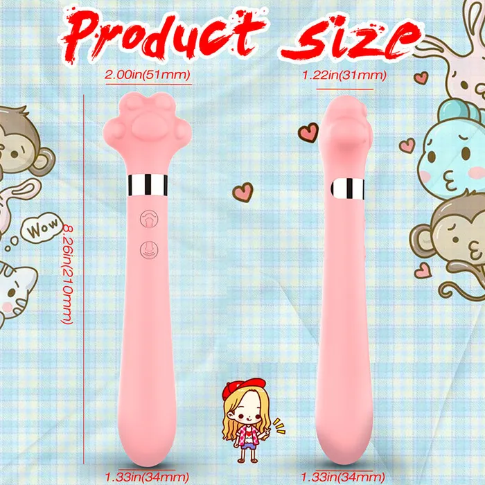 MEAWS PAW Tapping Multi Play Double Sided Vibrator 8 Inch Shande Anal