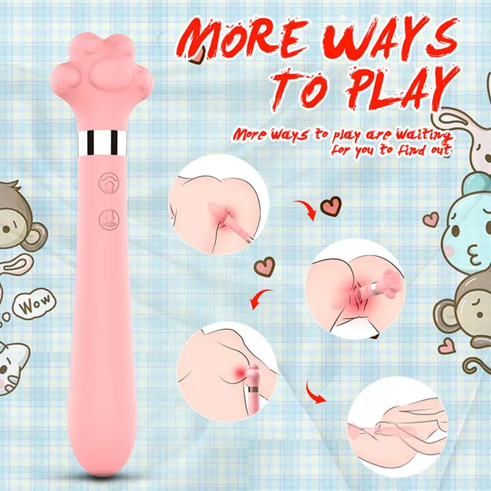 MEAWS PAW Tapping Multi Play Double Sided Vibrator 8 Inch Shande Anal