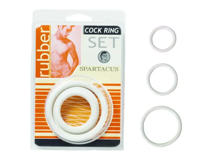 Spartacus Male Sex Toys Soft C Ring Set White