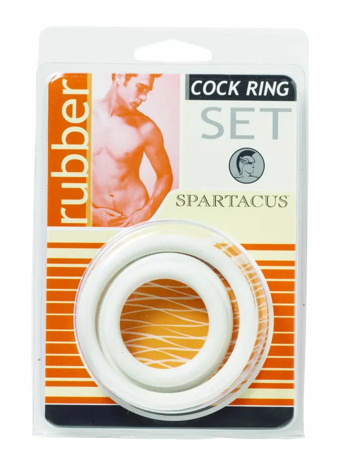 Spartacus Male Sex Toys Soft C Ring Set White