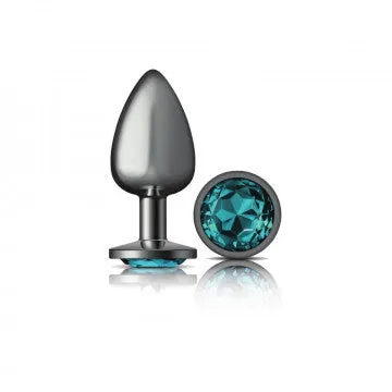 Viben Anal Cheeky Charms Round Teal Large Gunmetal Butt Plug