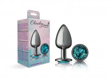 Viben Anal Cheeky Charms Round Teal Large Gunmetal Butt Plug