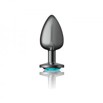 Viben Anal Cheeky Charms Round Teal Large Gunmetal Butt Plug