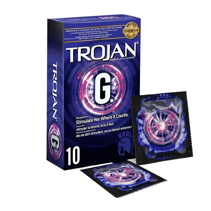 Vibrators Trojan Trojan GSpot Latex Condoms 10pack