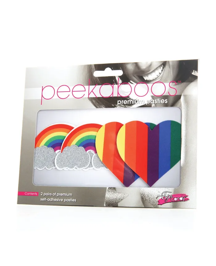 XGen Products Vibrators Pasties Pride Glitter Rainbows Hearts