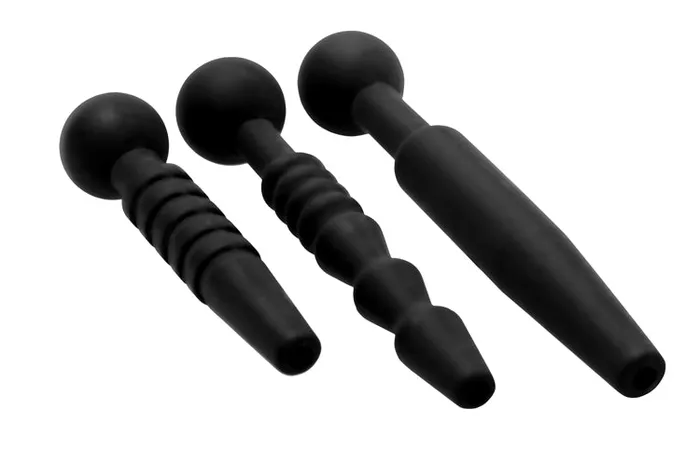 XR Brands Anal Master Series Dark Rods 3 Piece Penis Plug Set Silicone