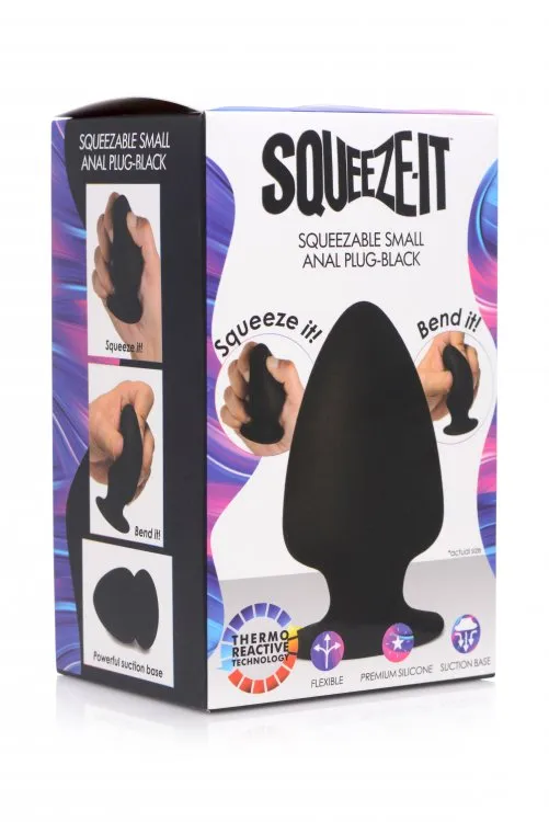 XR Brands Anal Squeezeit Silexpan Anal Plug Small Black