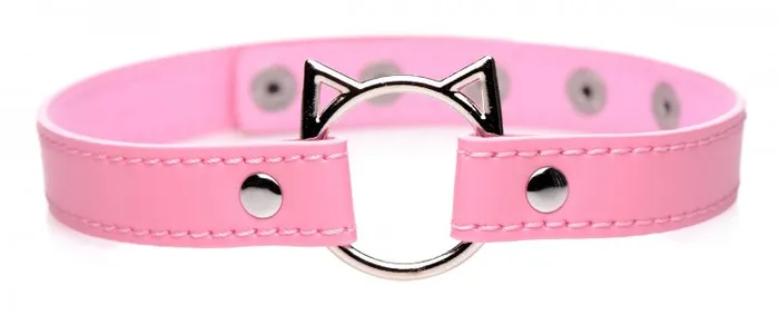 XR Brands Male Sex Toys Master Series Kinky Kitty Ring Slim Choker Pink