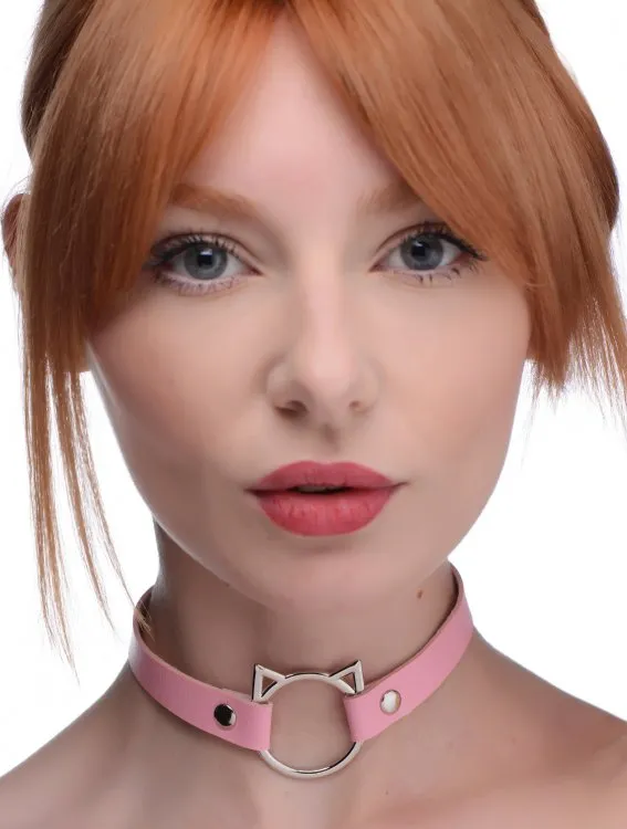 XR Brands Male Sex Toys Master Series Kinky Kitty Ring Slim Choker Pink