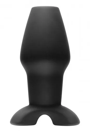 XR Brands Master Series Invasion Hollow Silicone Anal Plug Large Black Male Sex Toys