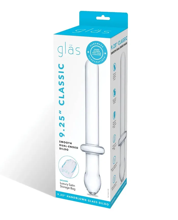 925 Inch Classic Smooth DualEnded Dildo Clear Glas Dildos