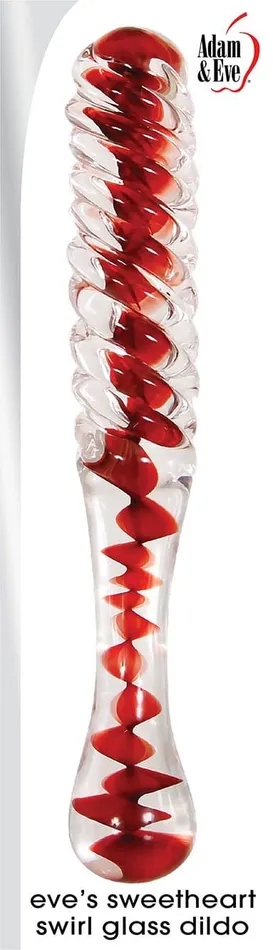 Adam and Eve Glass Dildo Eves Sweetheart Swirl Glass Dildo Dildos