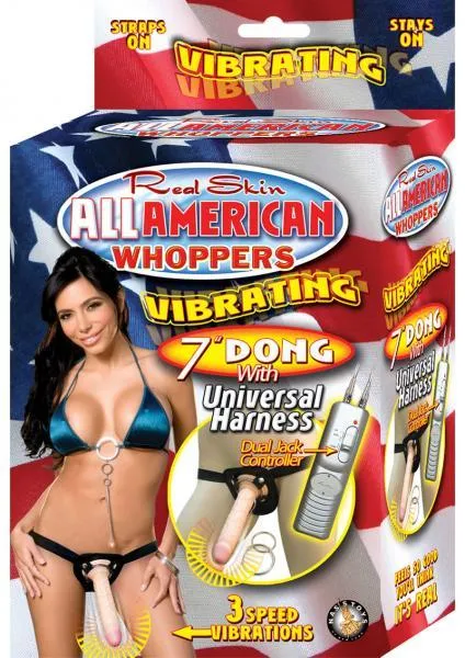 All American Whoppers 7 inches Vibrating Dong Universal Harness Nasstoys Dildos