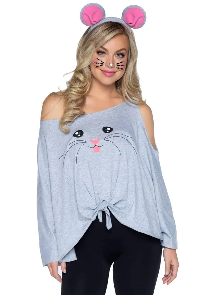 Anal Leg Avenue 2 Pc Mouse Costume Poncho Set One Size