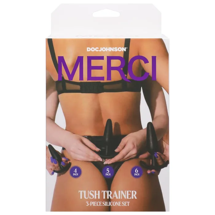 Anal Merci Tush Trainer 3 Piece Silicone Set Black Doc Johnson