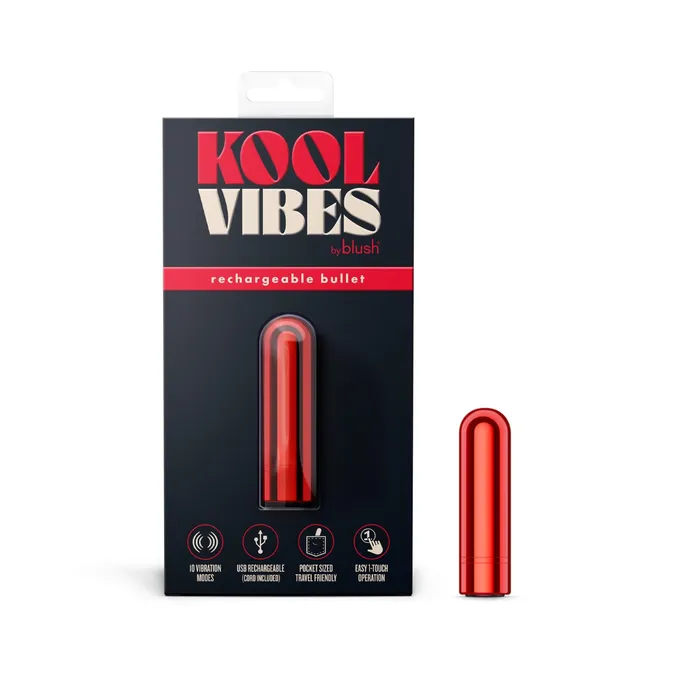 Blush Kool Vibes Rechargeable Mini Bullet Cherry Female Sex Toys