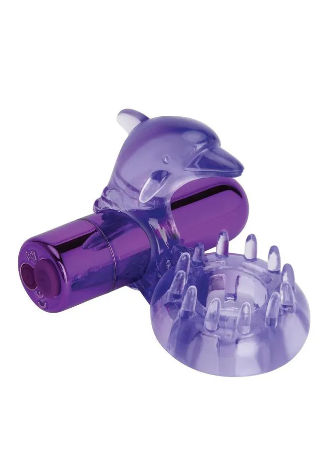 Bodywand Male Sex Toys Bodywand Rechargeable Dolphin Ring With Ticklers Purple