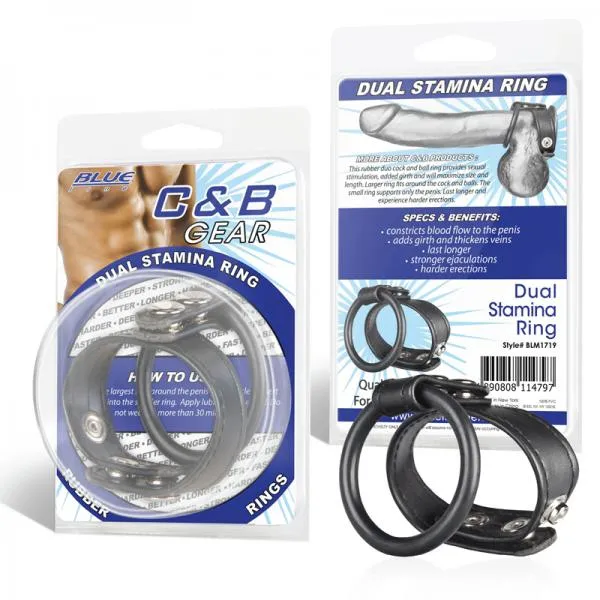 C B Gear Dual Stamina Ring Black Electric Eel Inc Anal