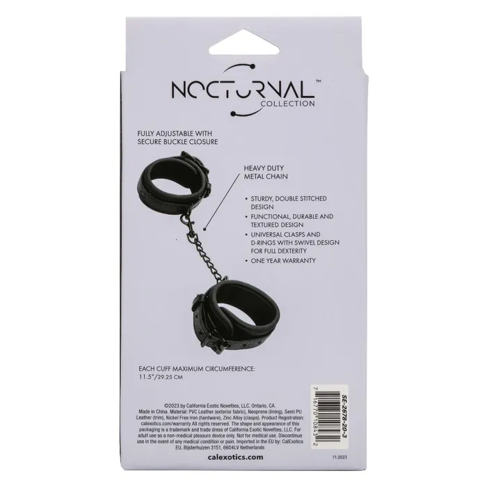 CalExotics Anal Nocturnal Collection Ankle Cuffs Black