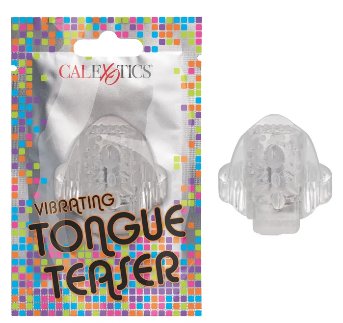 CalExotics Female Sex Toys Foil Pack Vibrating Tongue Teaser Clear